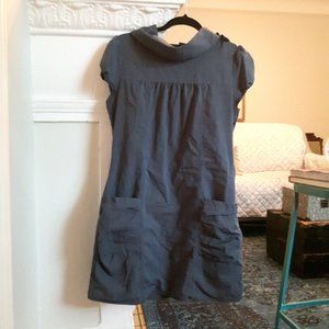 Pinstrip grey cotton tunic smock dress